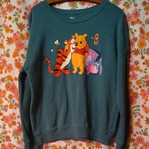 Disney Teal Sweatshirt with Winnie the Pooh and Friends